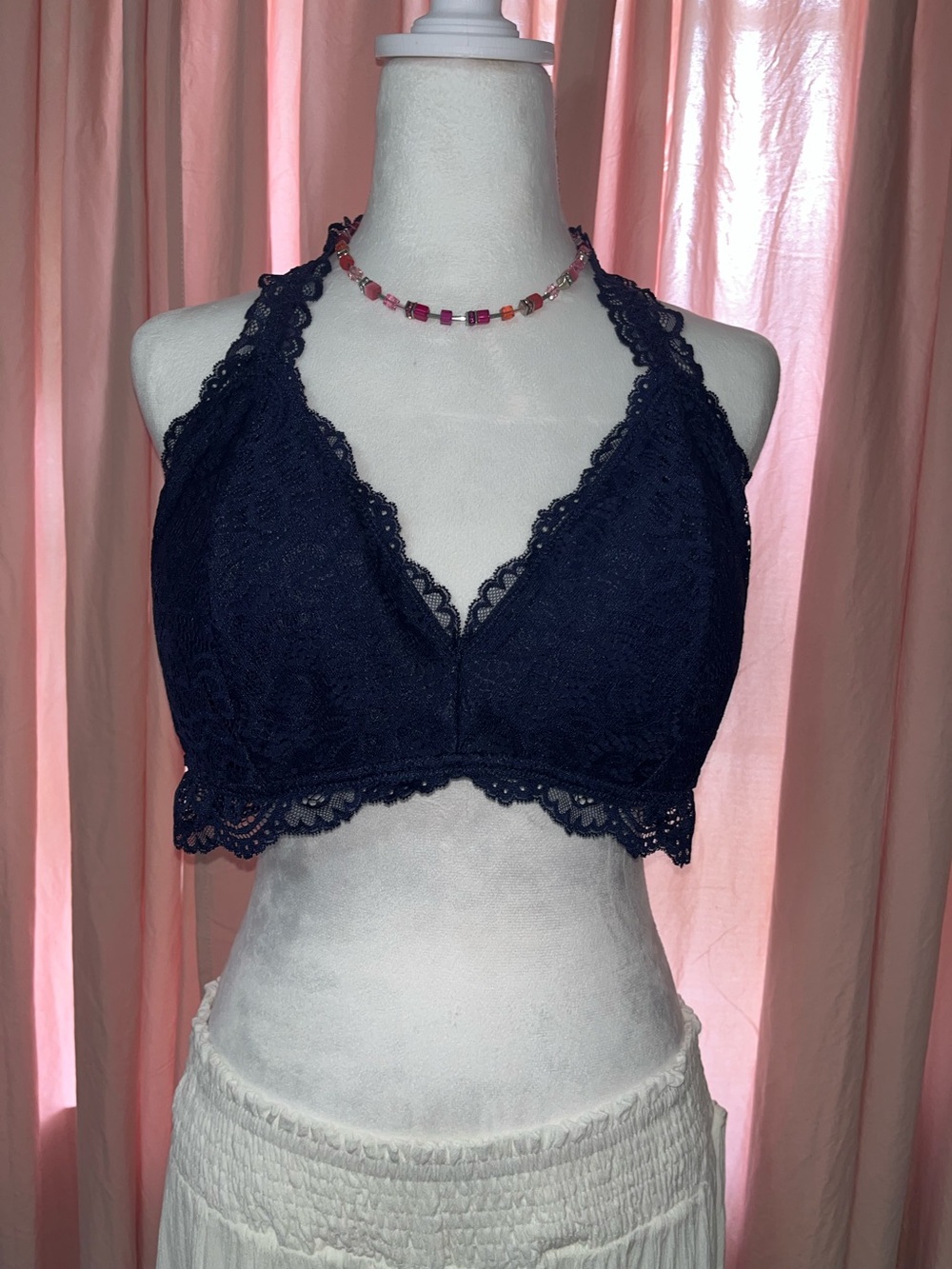 Maurice’s Halter Lace Bralette - Navy Blue